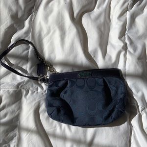 Small blue coach wristlet